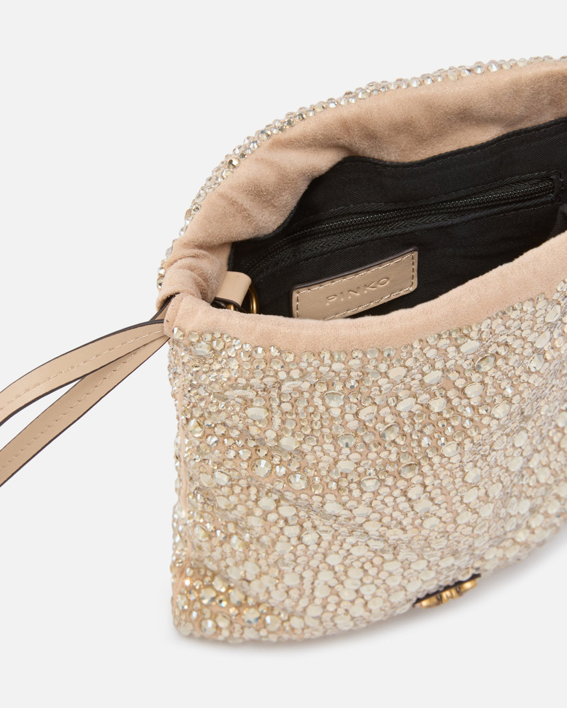 BABY SLOUCHY BAG FULLY RHINESTONED SHOULDER POUCH 4