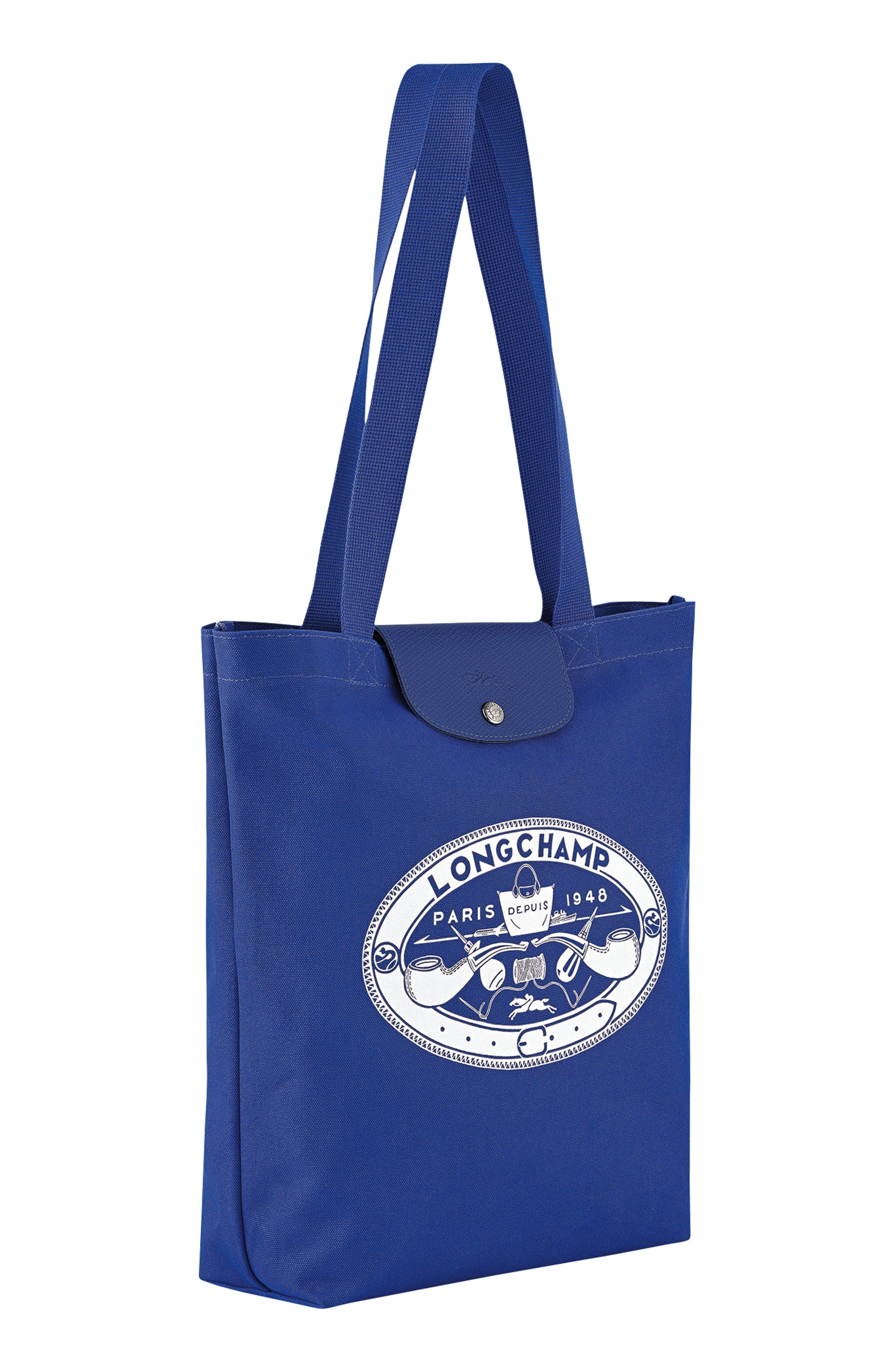 Longchamp x Constantin Riant Le Pliage Cotton Canvas Tote in Cobalt at Nordstrom - 5