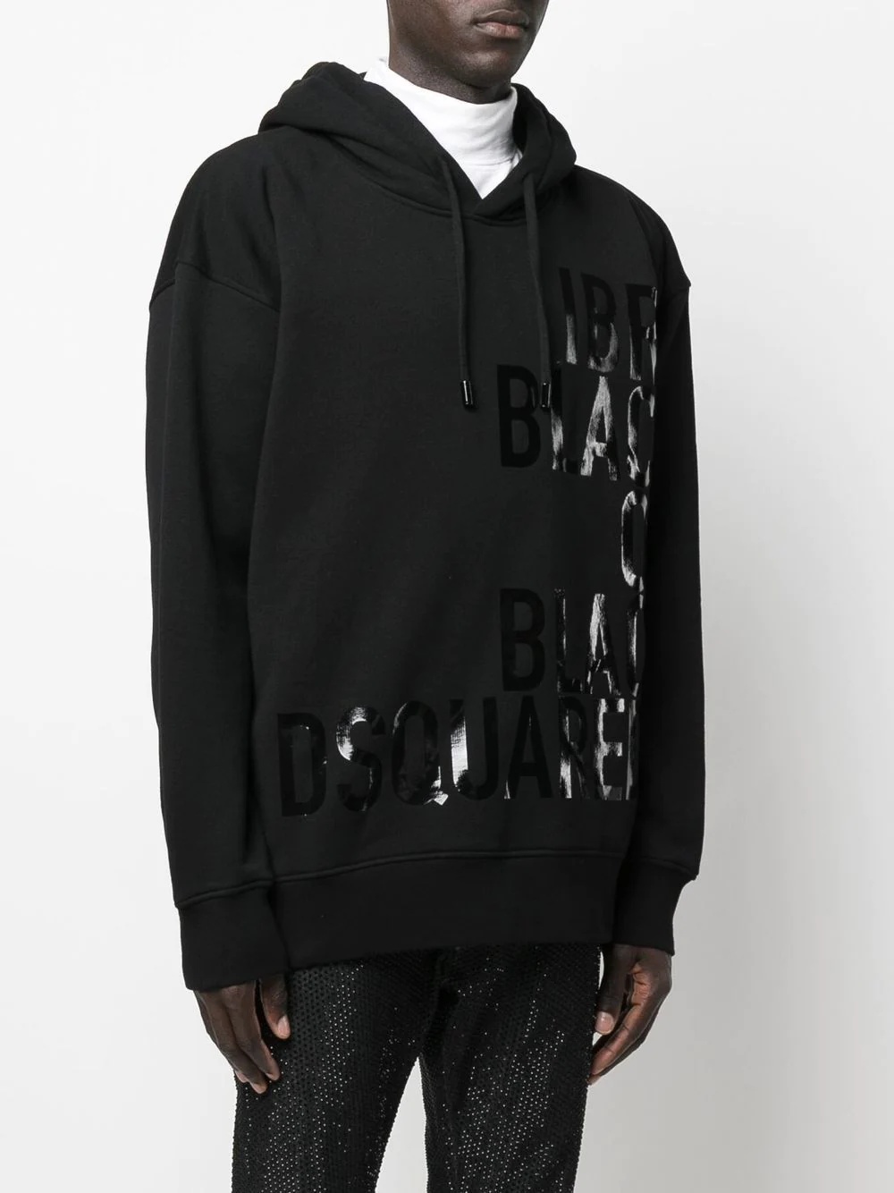 tonal slogan-print hoodie - 3