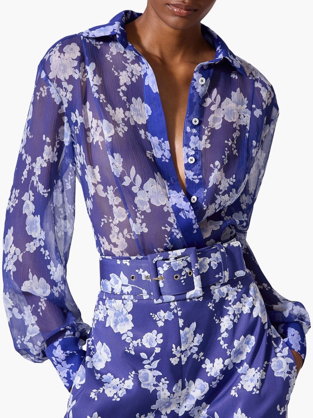 floral-print wide-leg trousers - 4