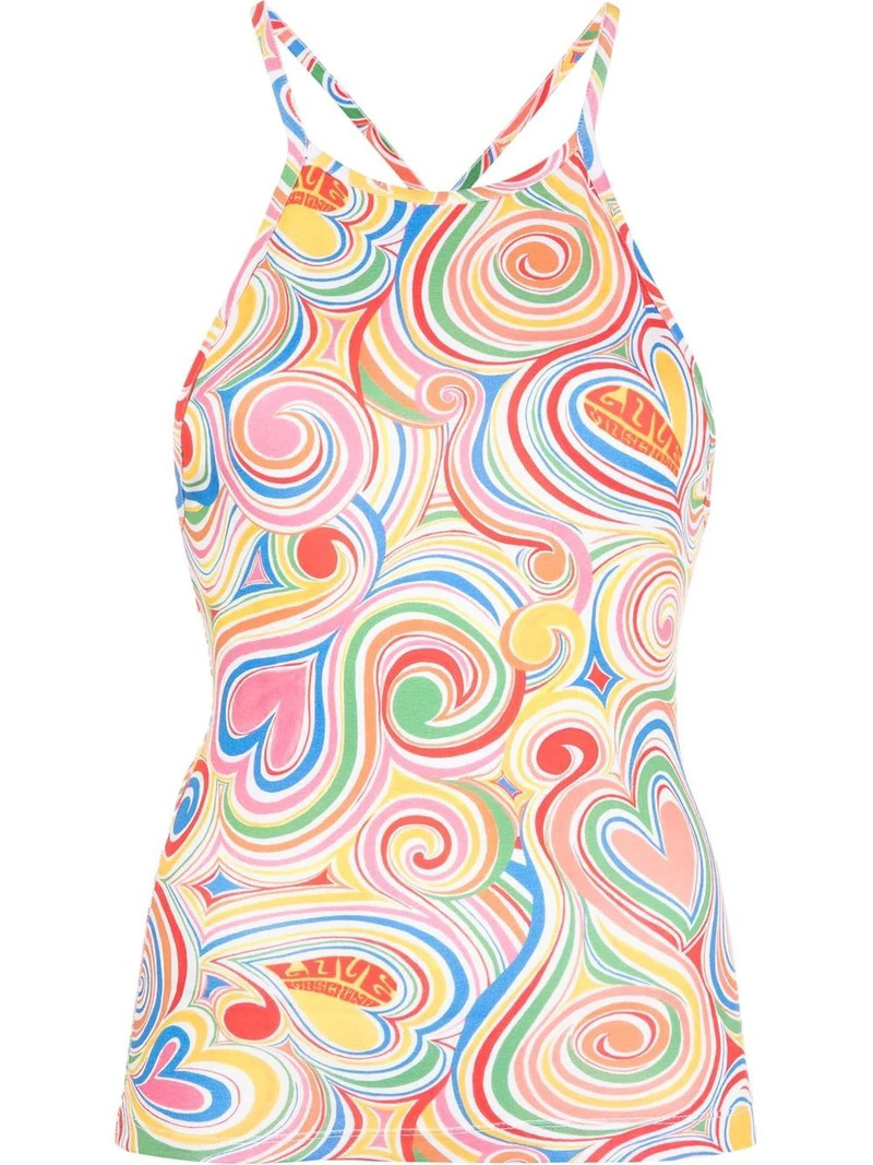 swirled heart-print vest top 1