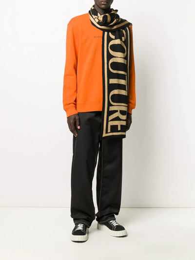 VERSACE JEANS COUTURE intarsia-knit logo scarf outlook