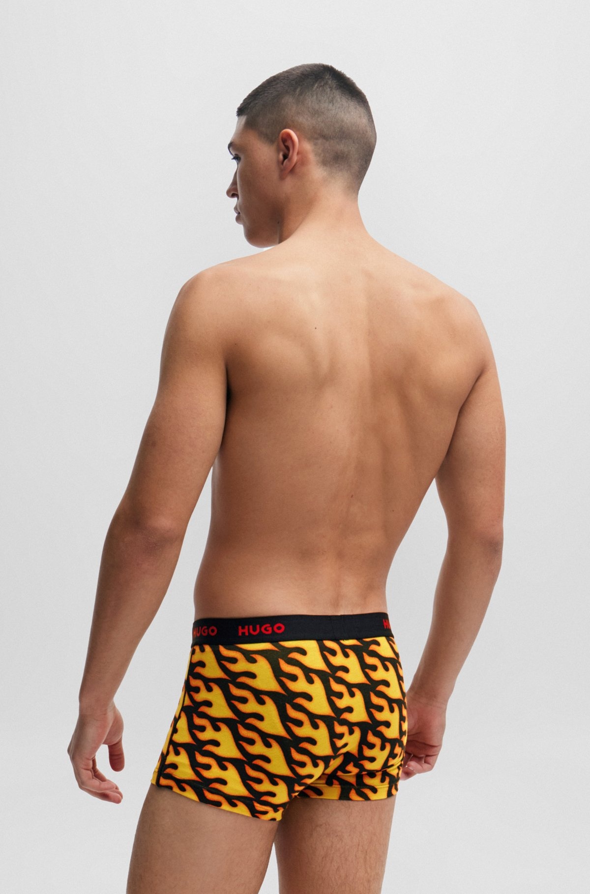 TRIPLE-PACK OF STRETCH-COTTON TRUNKS WITH LOGO WAISTBANDS - 3