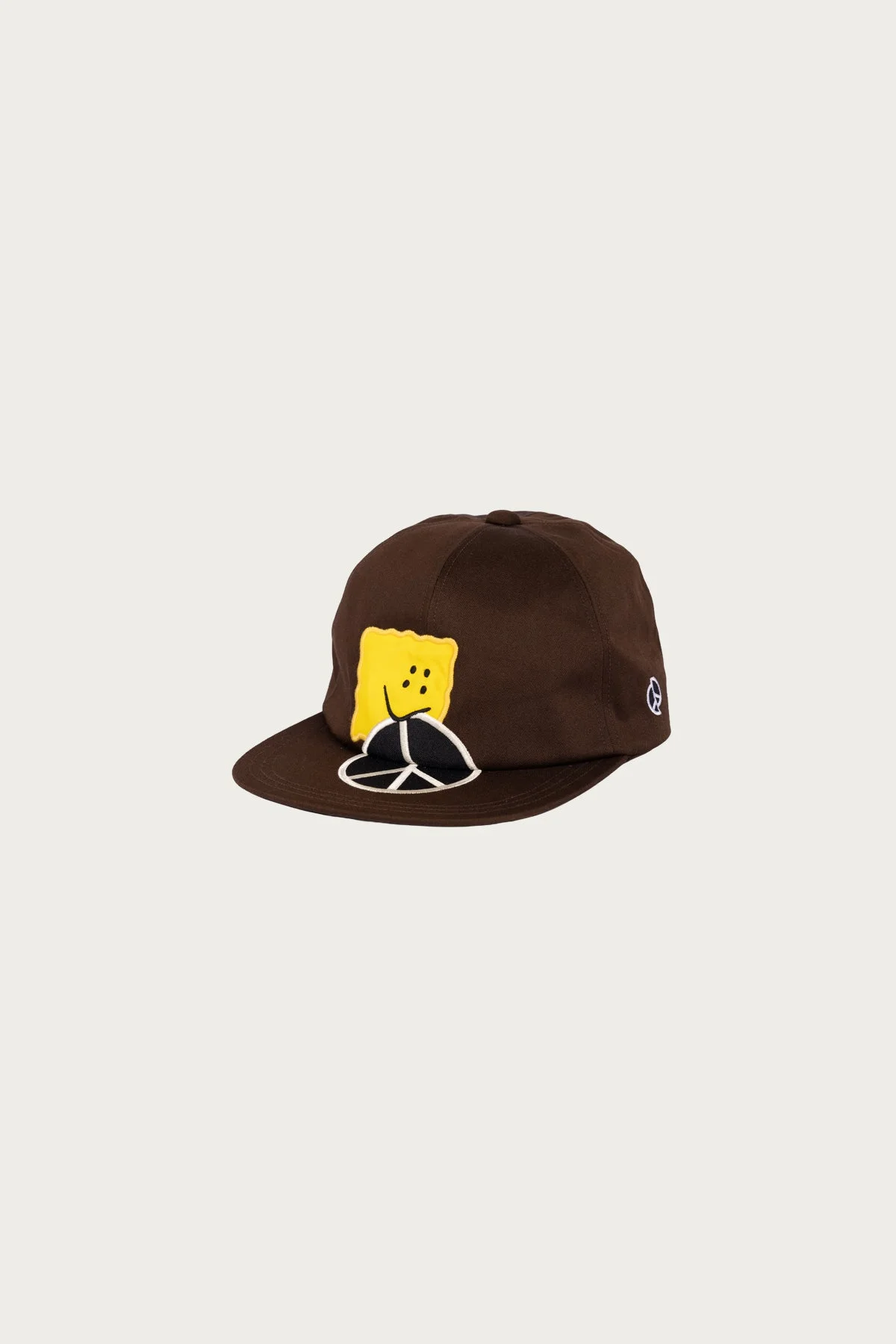 Chino Baseball Cap (PECKISH PEACE Embroidery) - Dark Brown - 1