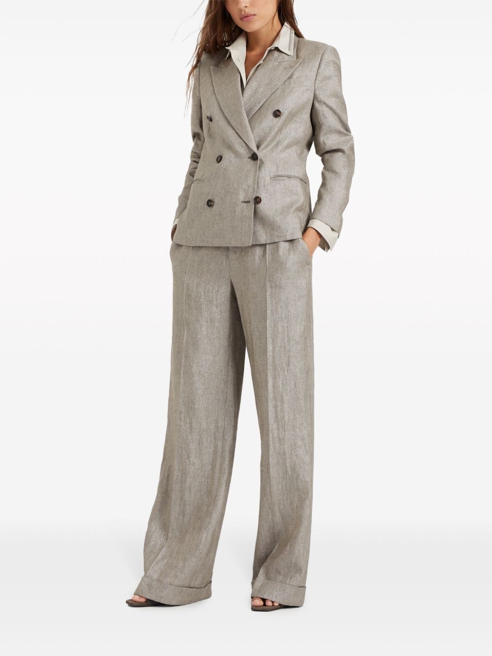 Monili-detail mÃ©lange-effect blazer - 2