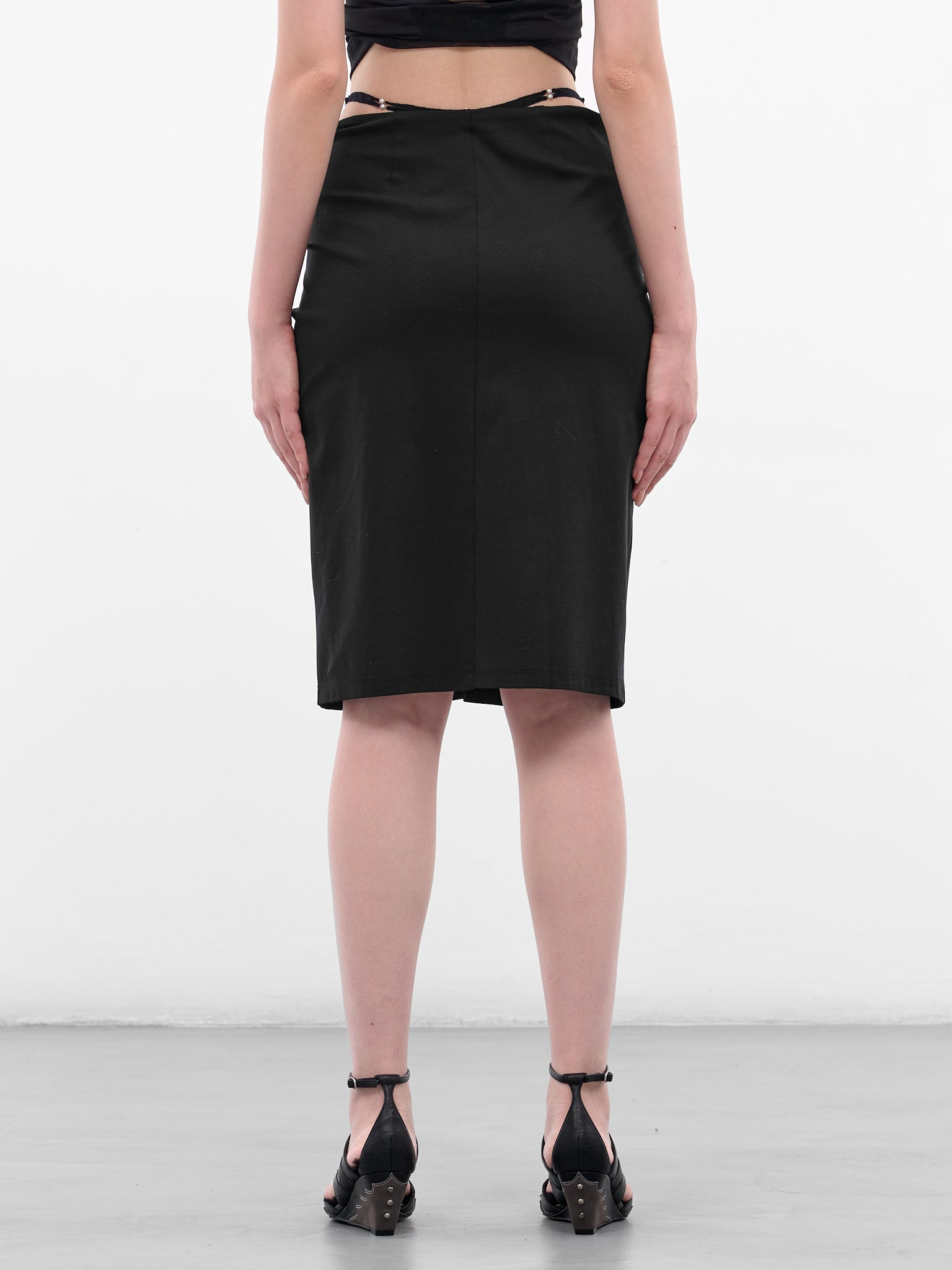 Black G-String Combo Ruched Skirt - 3