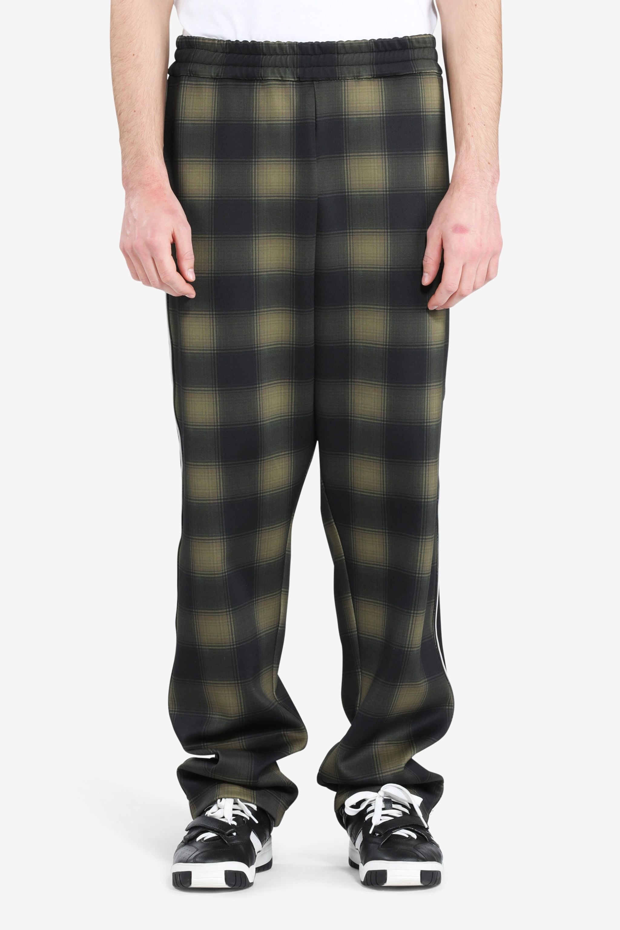 CHECKED TRACK PANTS - 1