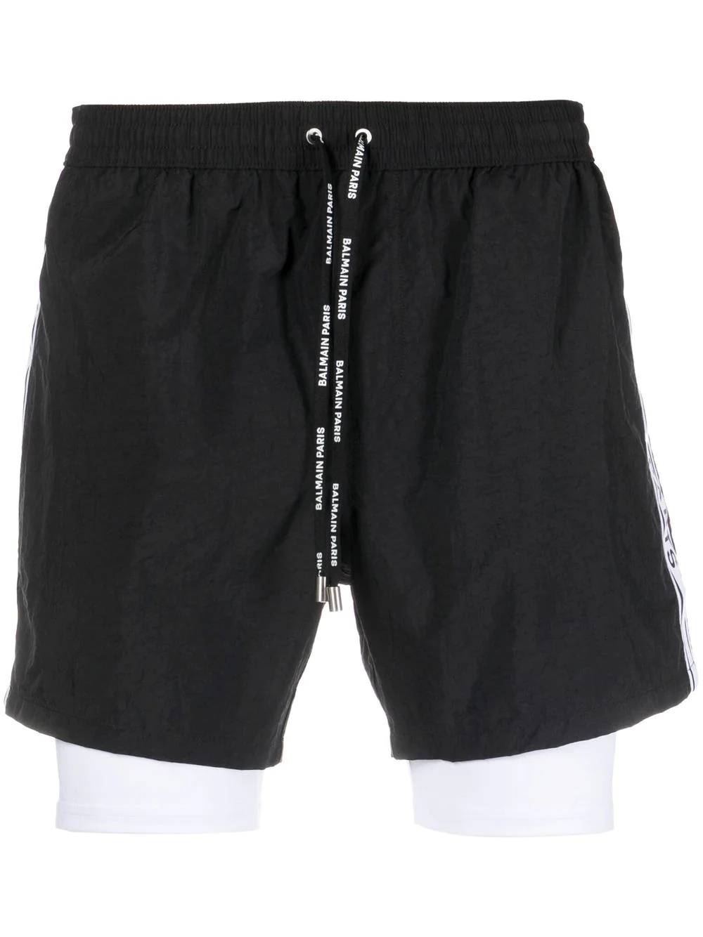 layered logo-tape shorts - 1