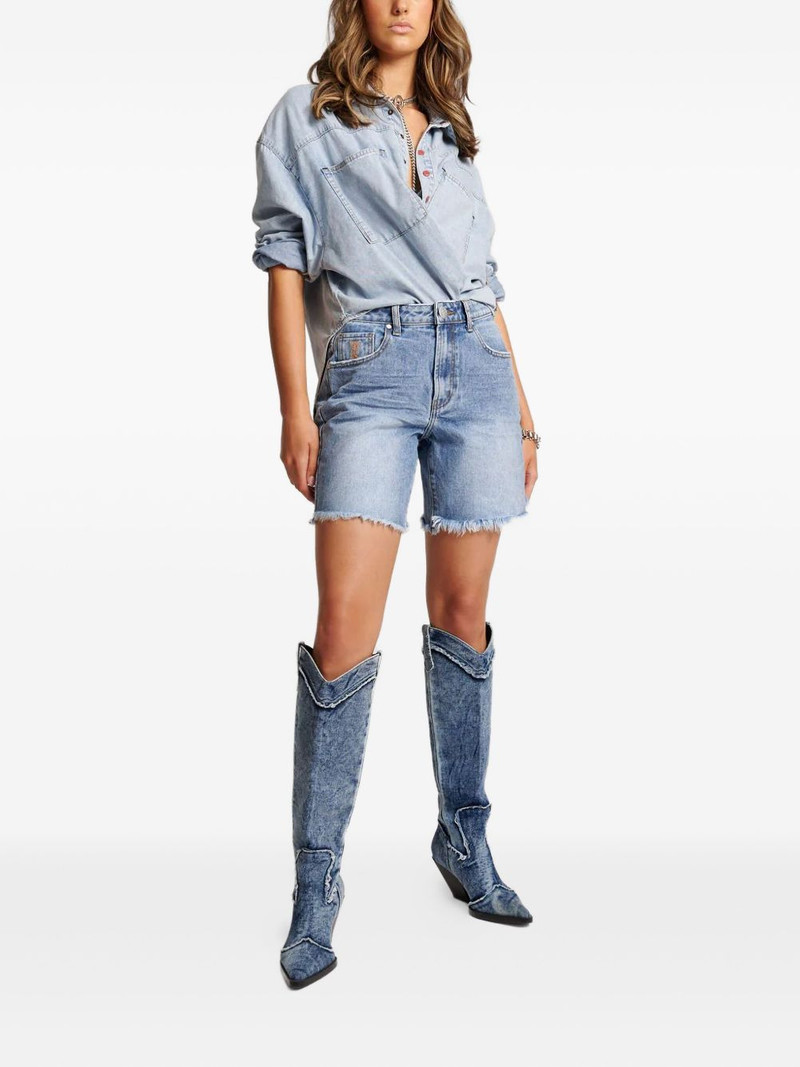 ONE TEASPOON frayed distressed denim shorts outlook