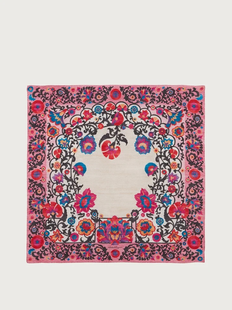 UZBEKISTAN PRINT SILK SCARF - 1