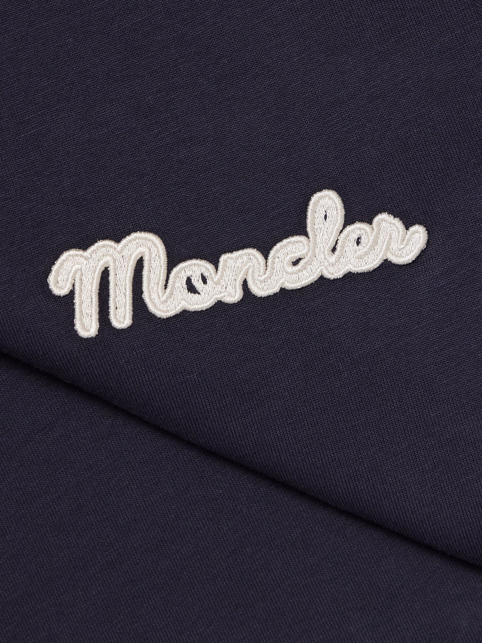 Striped Stretch-Knit Trimmed Logo-Appliquéd Cotton-Jersey T-Shirt Navy - 4