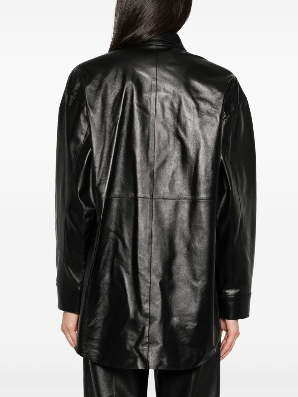 Feather leather shirt - 4
