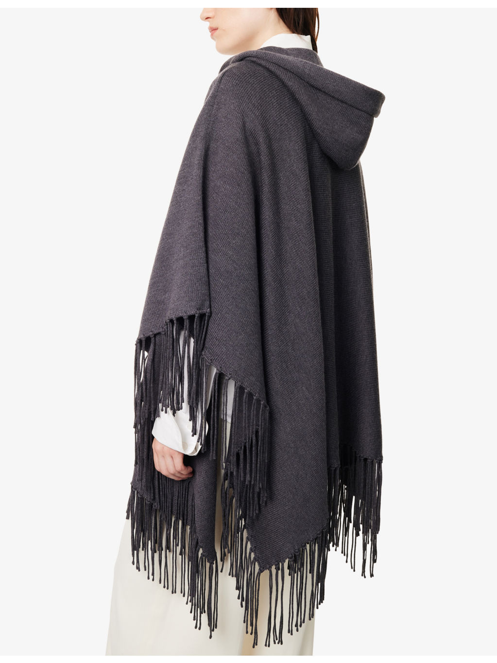 Take Me Home Tasselled Merino-Wool Poncho - 5