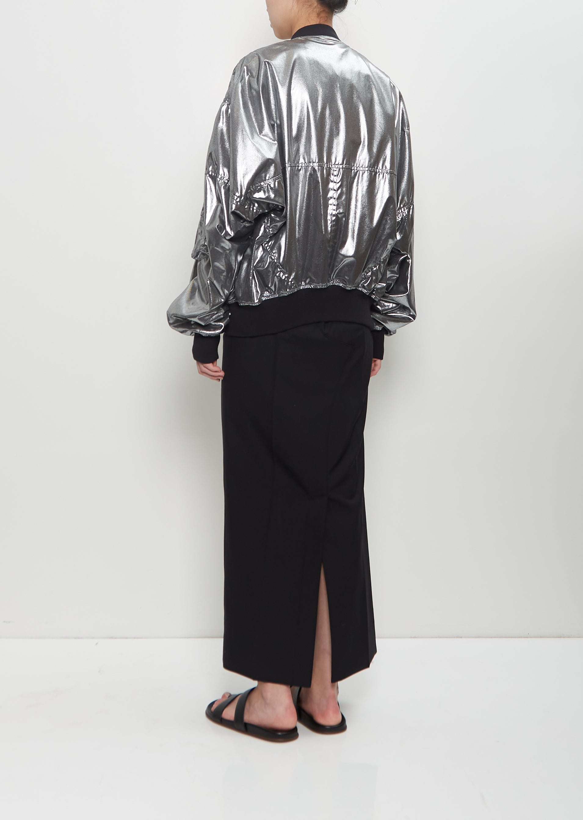 Foiled Cotton Bomber Jacket - 3