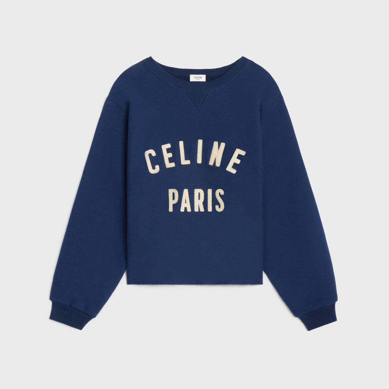celine paris loose sweatshirt in cotton fleece 1