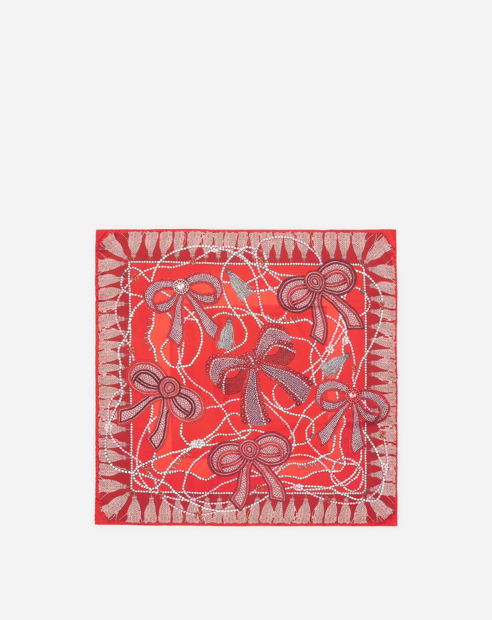 SILK SCARF WITH CURB LACES PRINT - 1