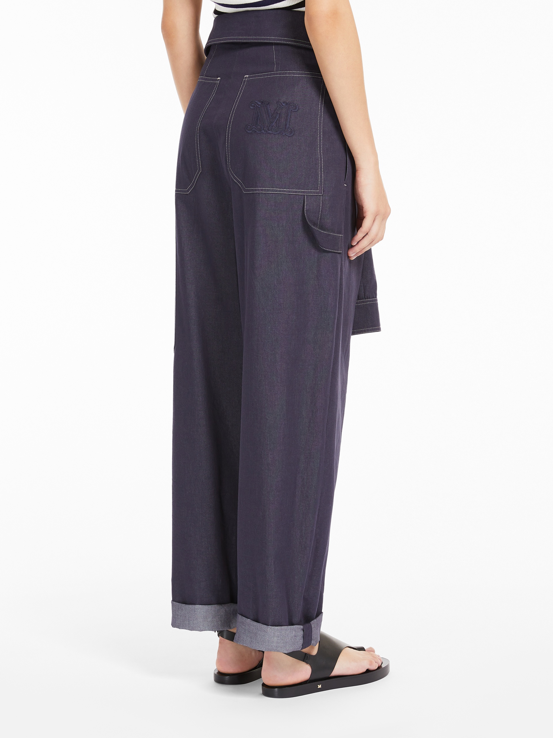 SONALE Denim-effect cotton trousers - 4