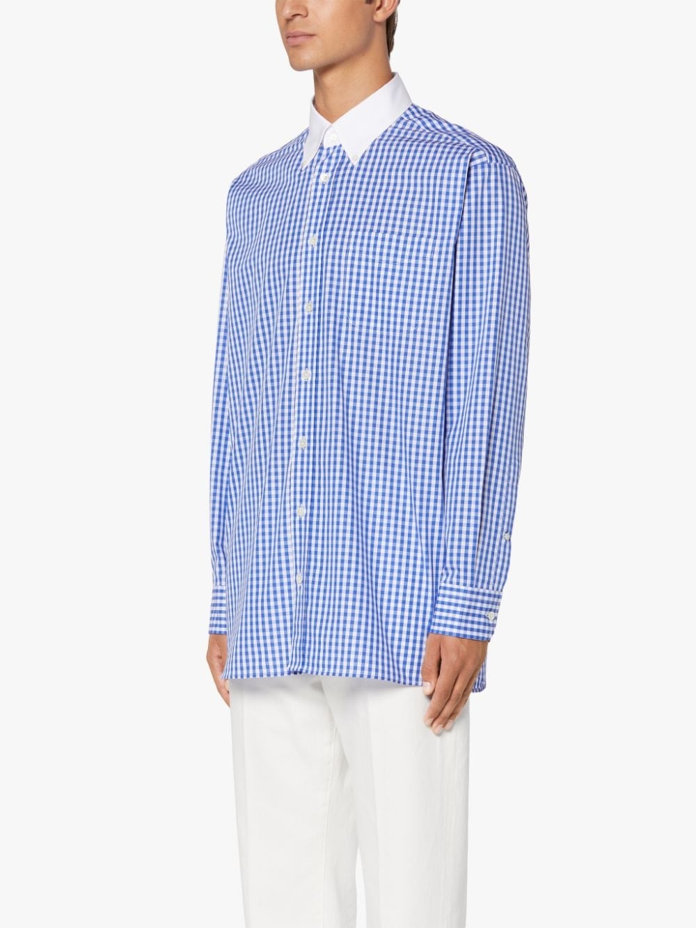 ROMA BLUE CHECK BUTTON DOWN SHIRT | GSC-105 - 3