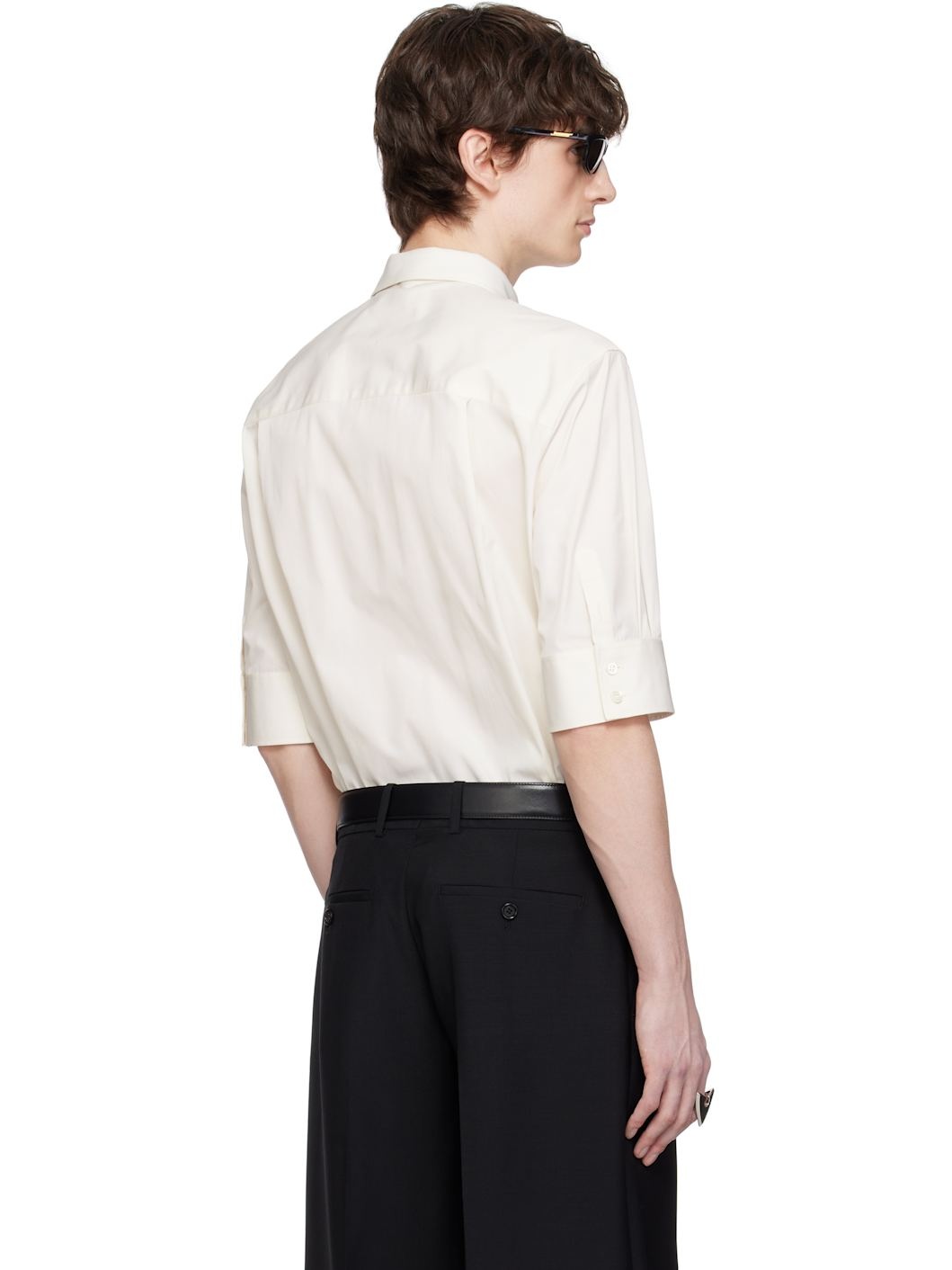 Off-White Cotton Poplin Deep Cuff Shirt - 3