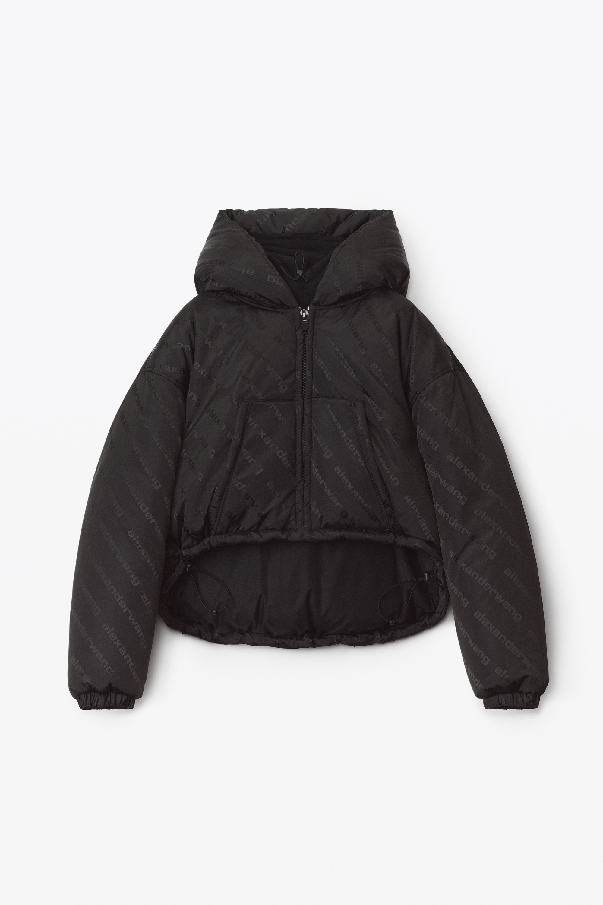 Alexander Wang CROP PUFFER IN LOGO JACQUARD NYLON | REVERSIBLE