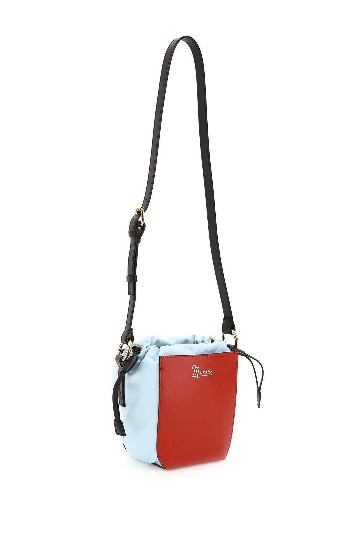 ECONYL AND LEATHER CROSSBODY BUCKET BAG - 3