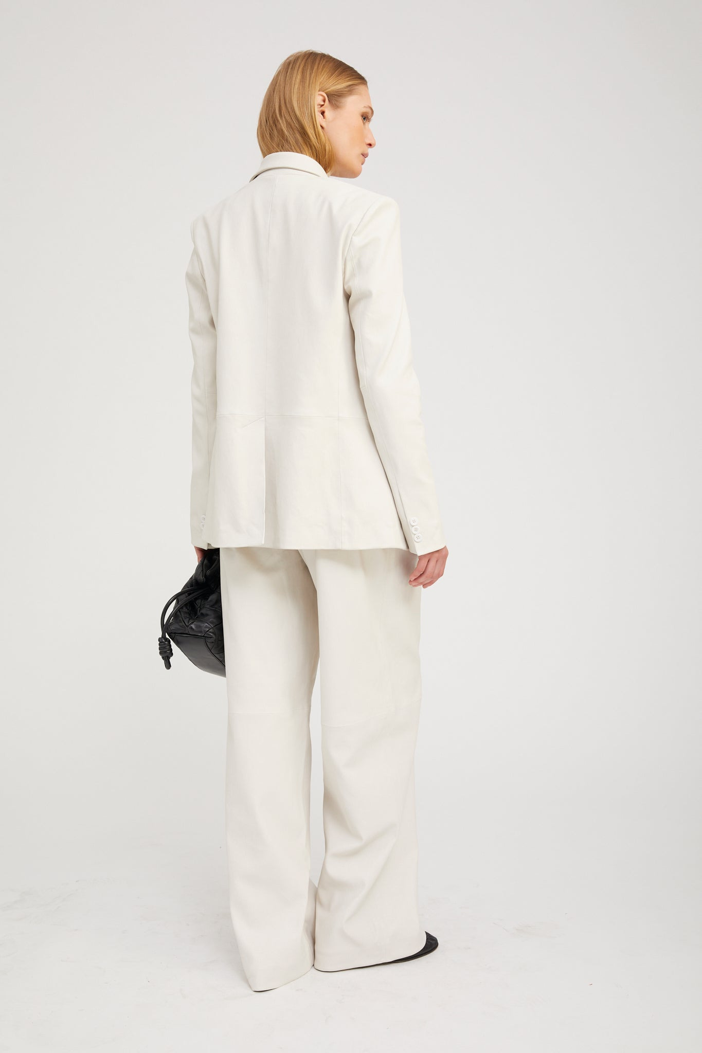 SHELL LEATHER PALOMA PLEATED TROUSERS - 4