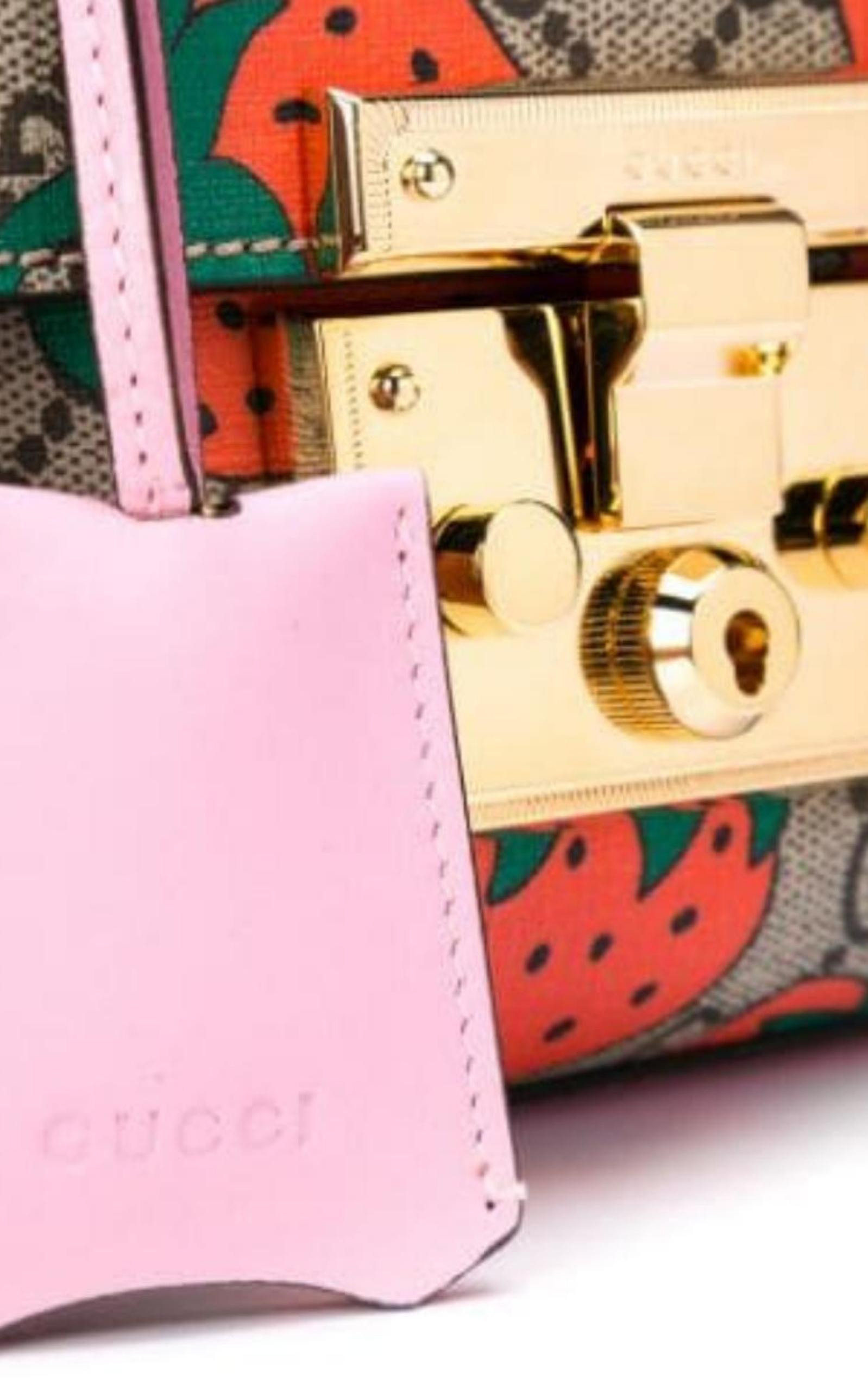 Padlock Gg Strawberry Small Shoulder Bag - 6