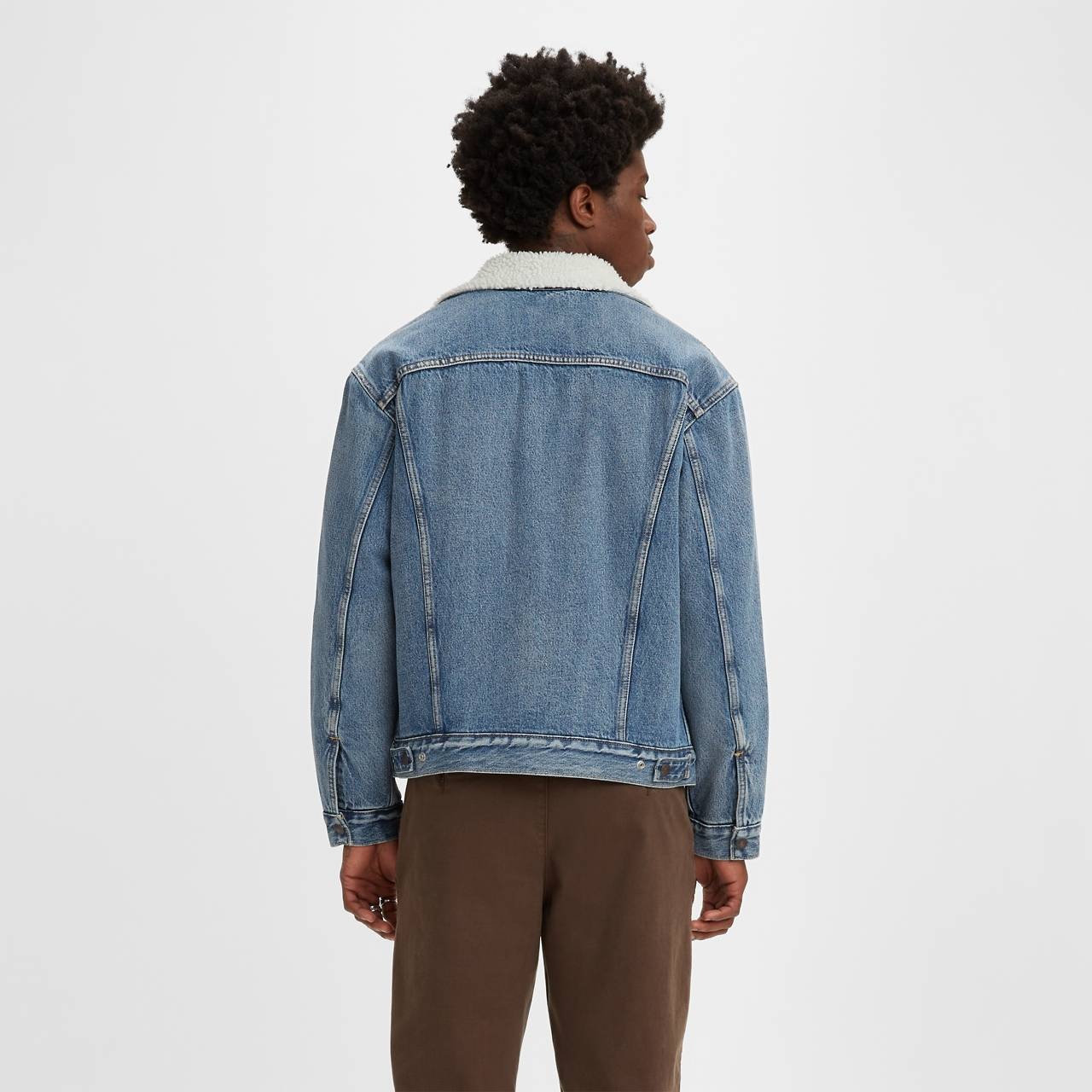 VINTAGE RELAXED FIT SHERPA TRUCKER JACKET - 3
