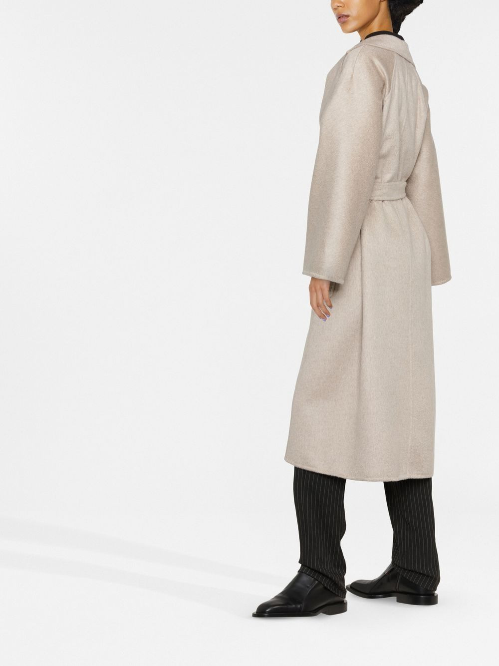 tie-waist cashmere coat - 4