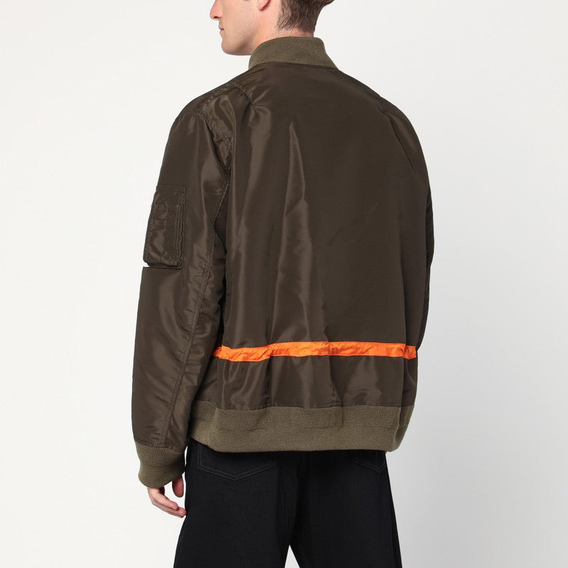 Sacai Khaki Green Nylon Twill Jacket Men - 2