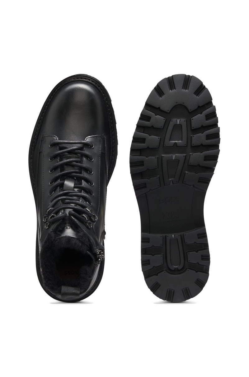 LEATHER HALF BOOTS WITH FAUX-FUR LINING 4