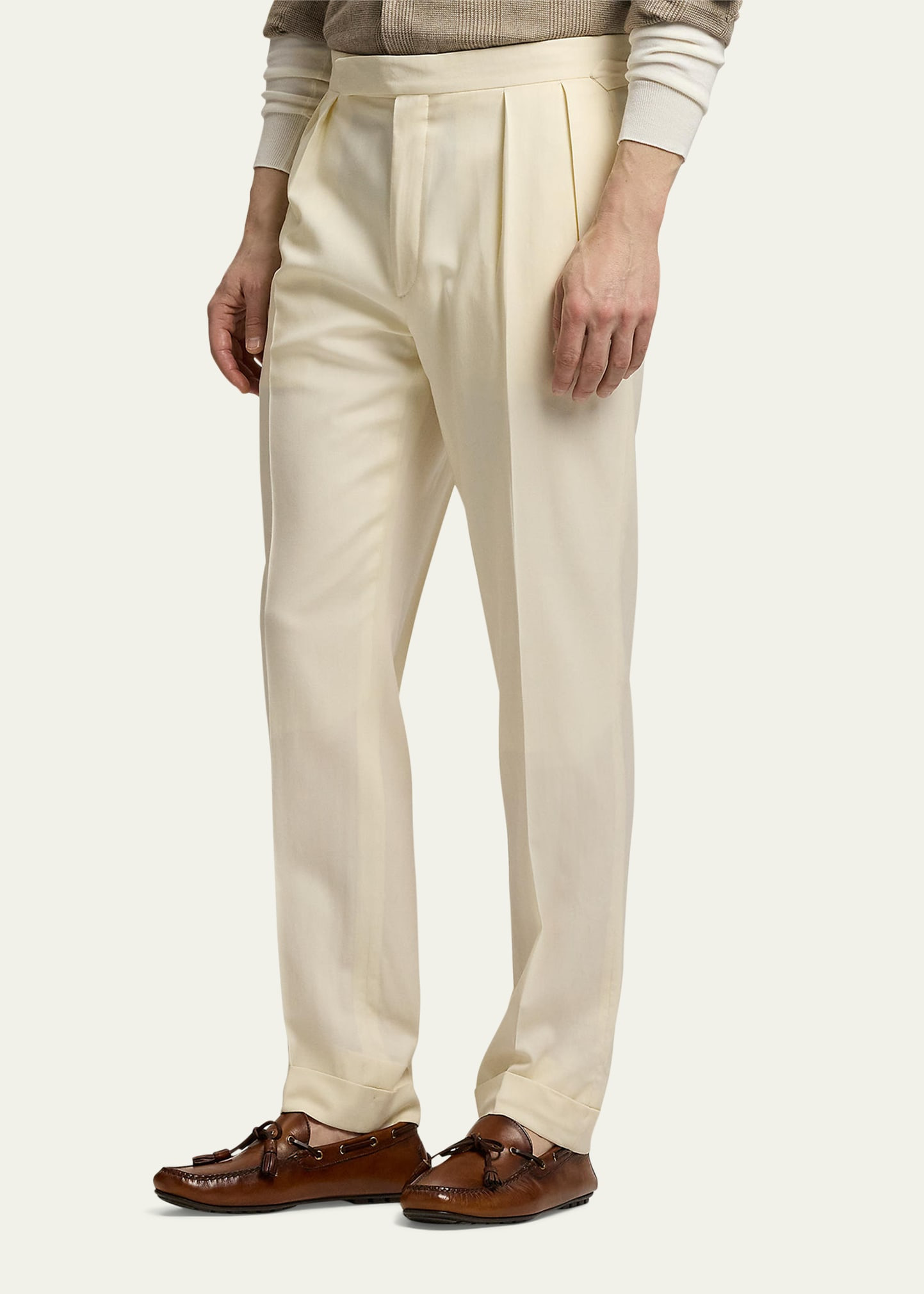 Men's Gregory Wool Double-Pleated Trousers - 5