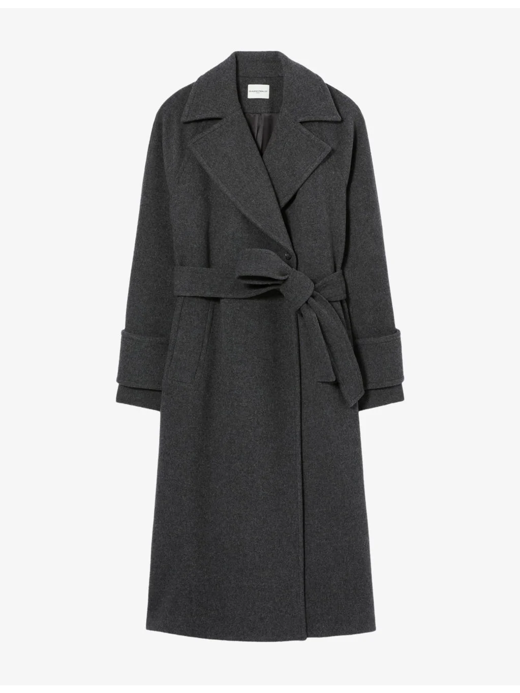 Collared Belted-Waist Wool-Blend Coat - 1