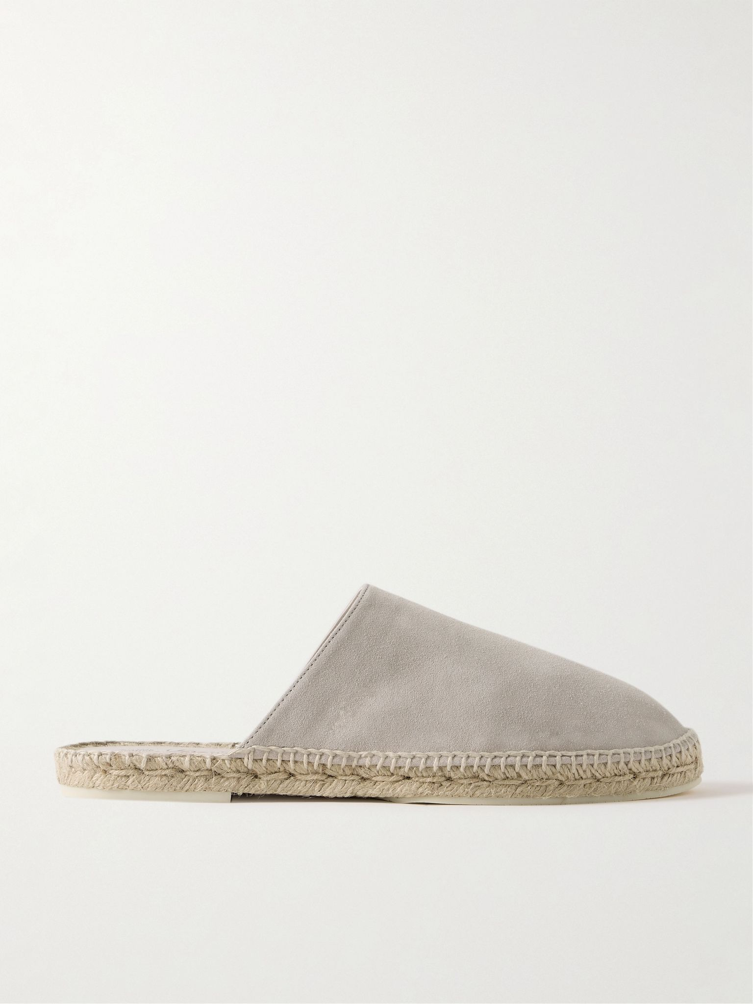 Seaside Walk Suede Backless Espadrilles Beige - 1