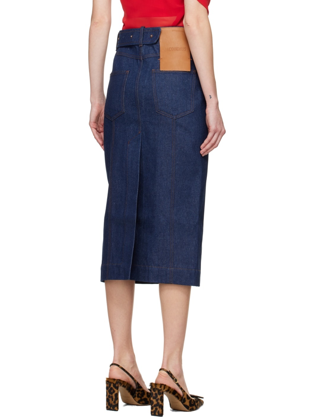 Navy Les Sculptures 'La jupe de-Nîmes Obra' Denim Midi Skirt - 3