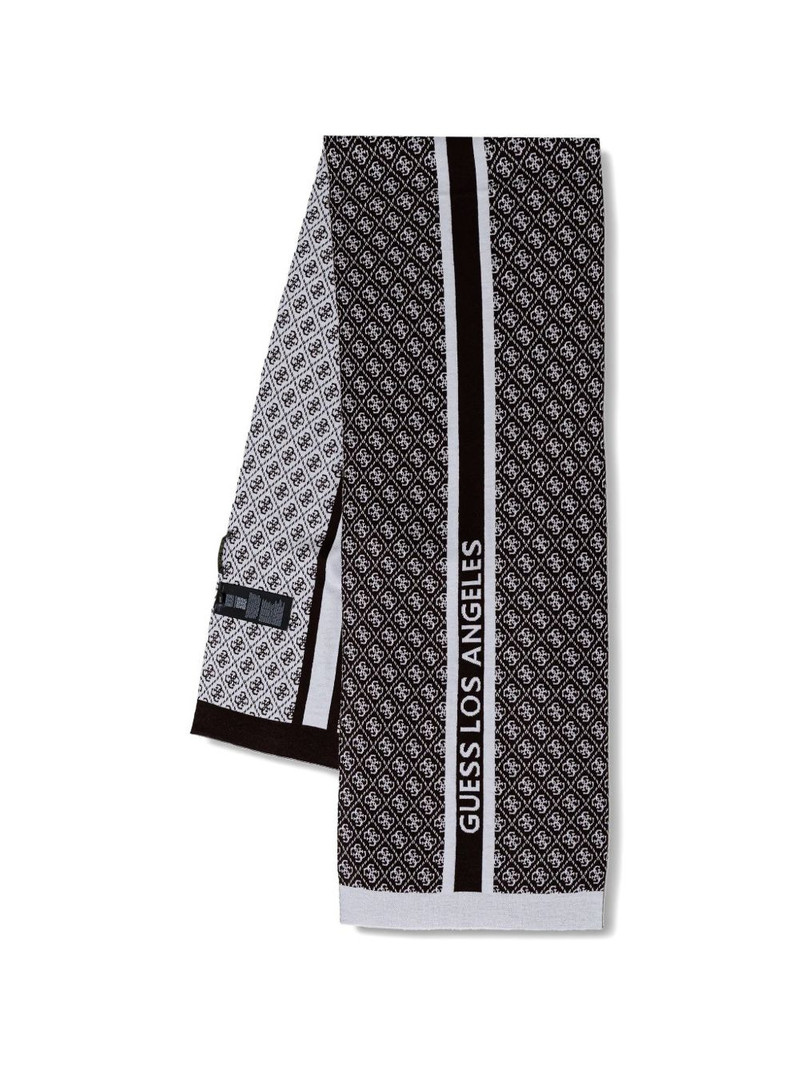 monogram-pattern logo-print scarf 1