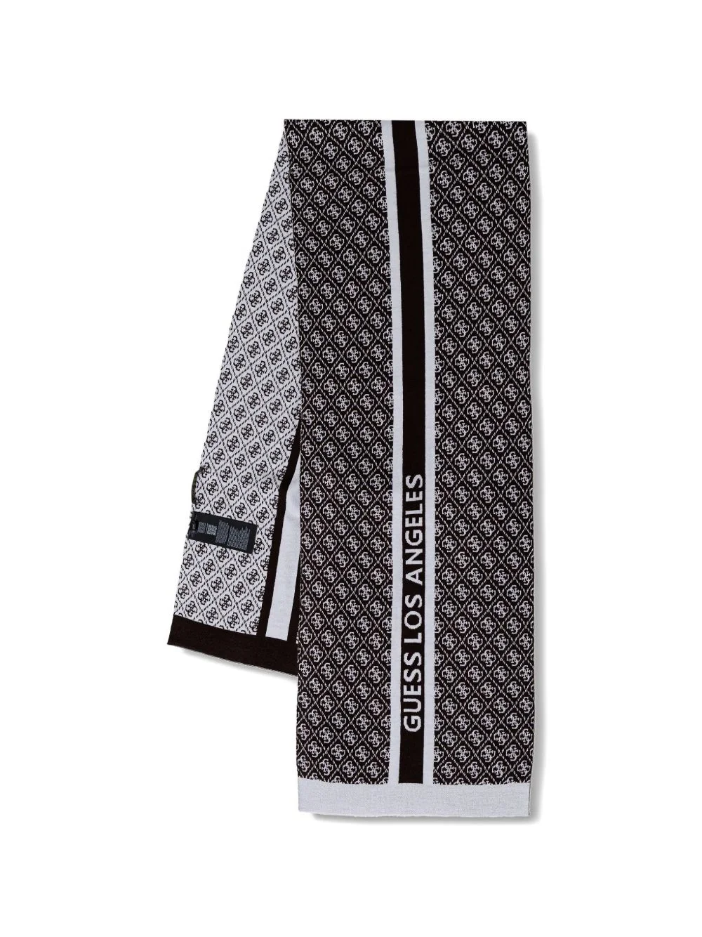 monogram-pattern logo-print scarf - 1