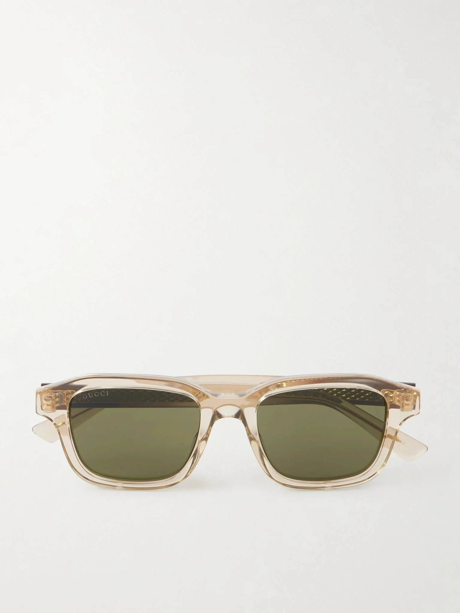 The Wirecore Square-Frame Acetate Sunglasses Beige - 1