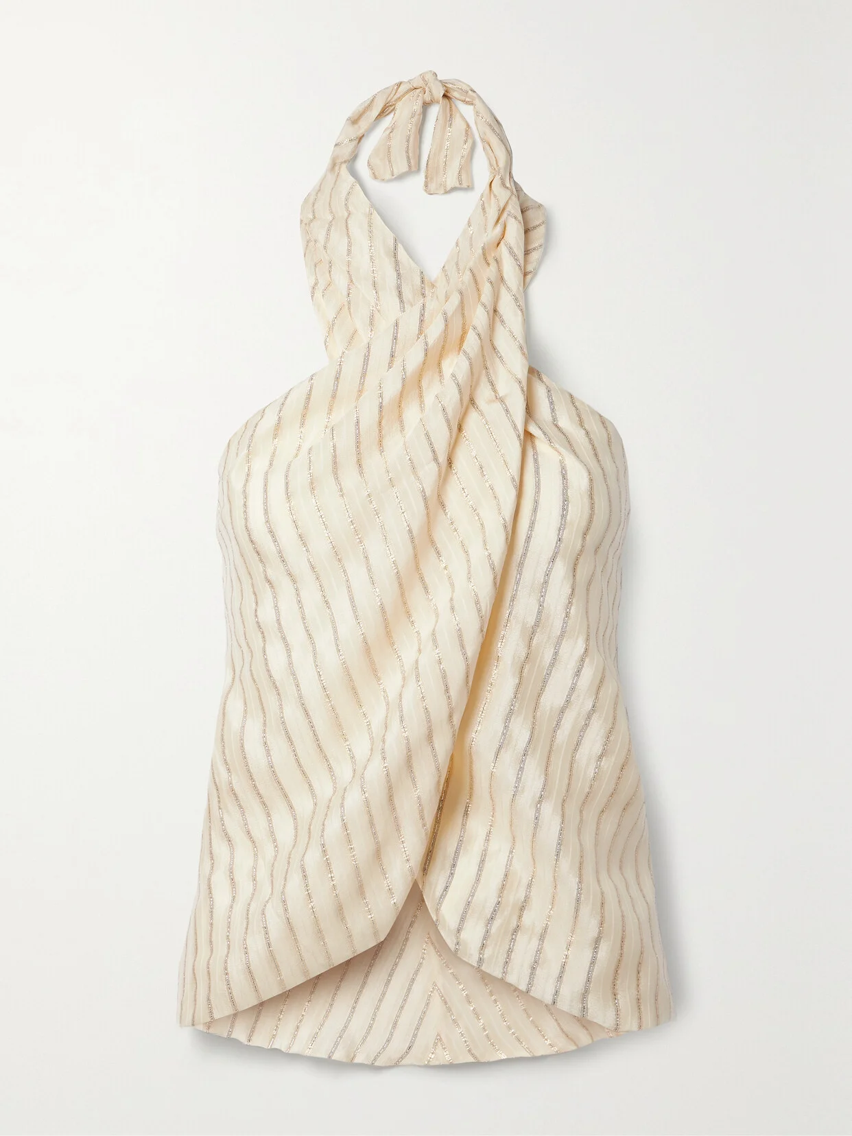 + Net Sustain Gracia Radiante Draped Silk And Lurex Halterneck Top - 1