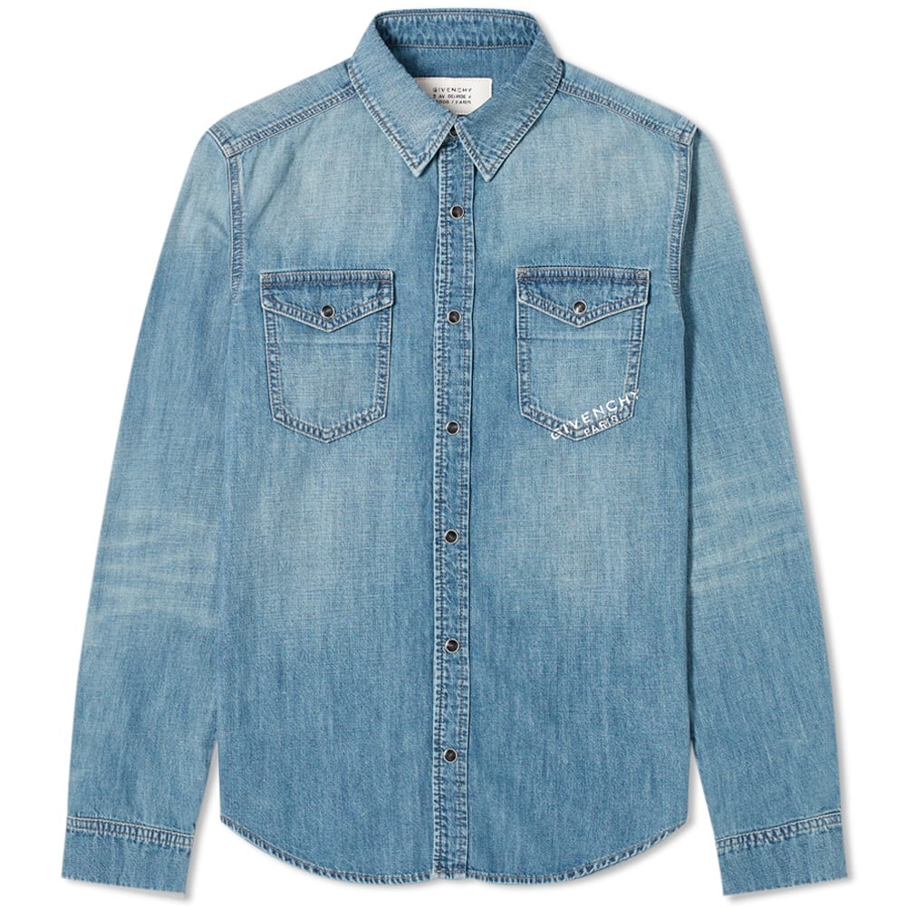 Givenchy Stamp Logo Denim Shirt - 1