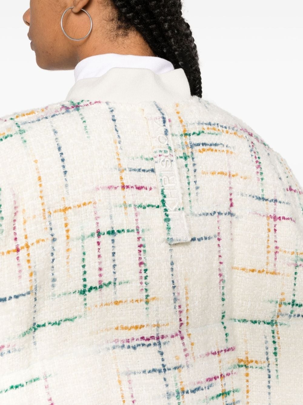 oversized tweed bomber jacket - 5