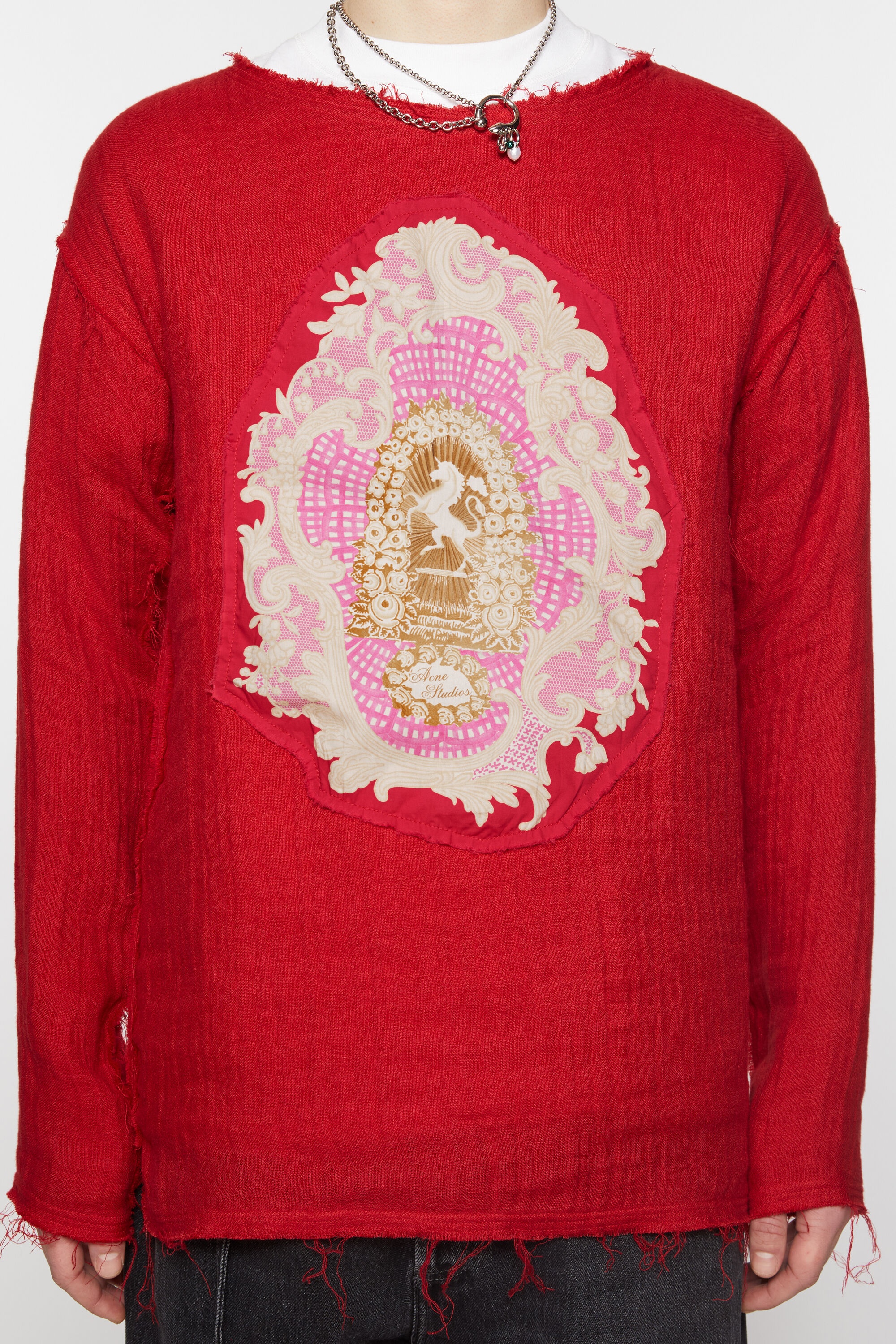 Crinkled sweater - Red - 4