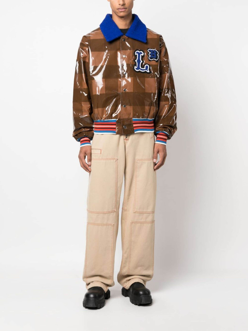 CHARLES JEFFREY LOVERBOY checked varsity bomber jacket outlook