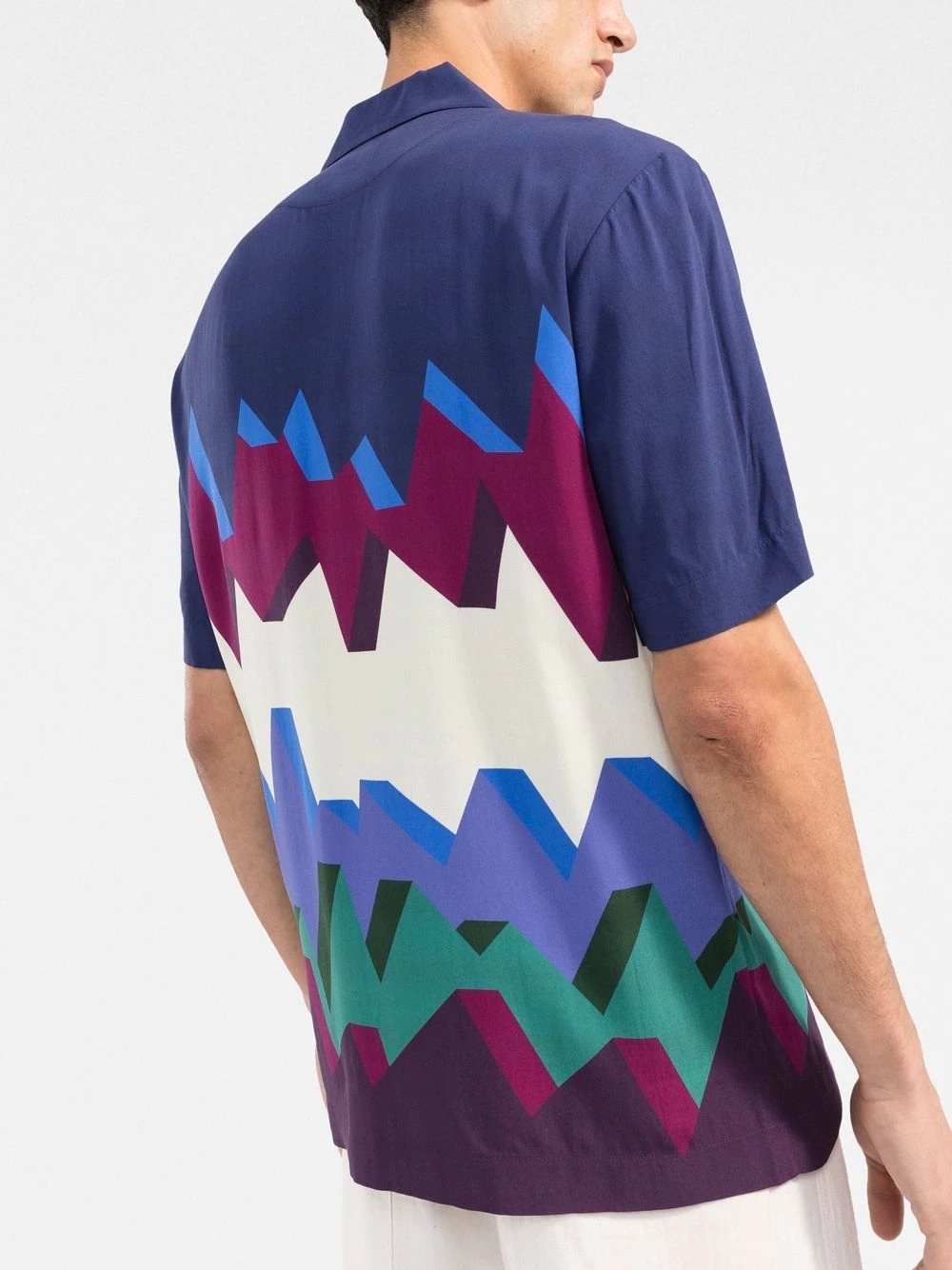 zigzag-print short-sleeved shirt - 3