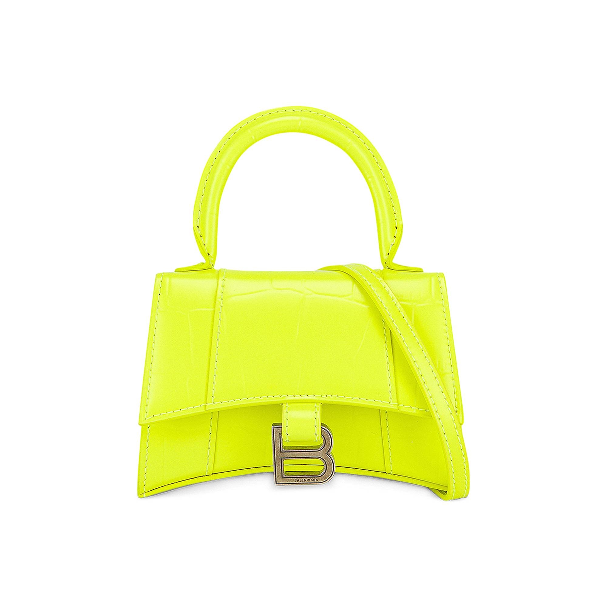 Balenciaga Mini Hourglass Strap Bag 'Fluorescent Yellow' - 1