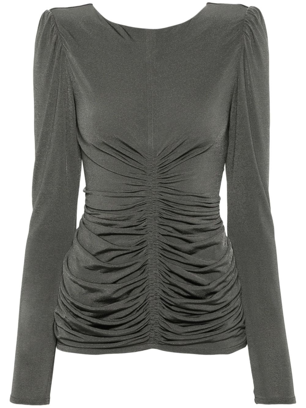 ruched long-sleeve top - 1