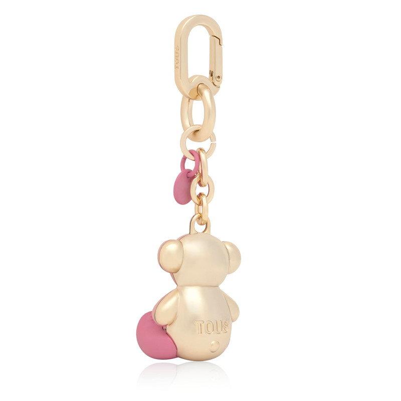 TOUS Dark pink and gold-colored metal Key ring Bold Bear outlook