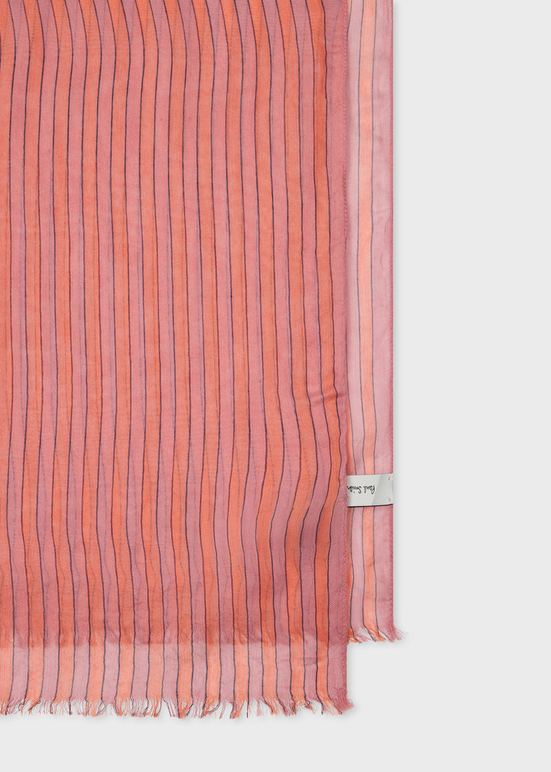 Paul Smith Red 'Mixed Stripe' Silk-Blend Scarf outlook