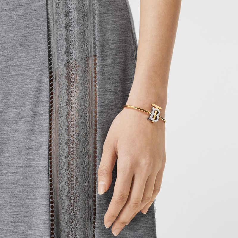 Burberry Gold and Palladium-plated Monogram Motif Cuff outlook