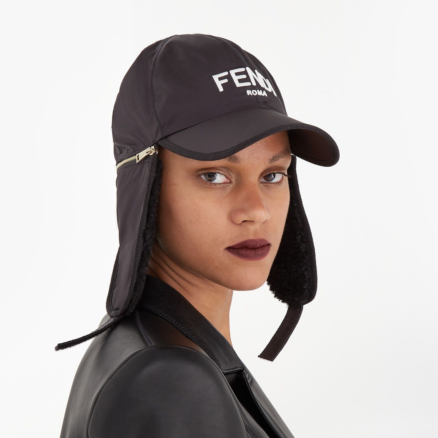 Black nylon baseball cap - 4